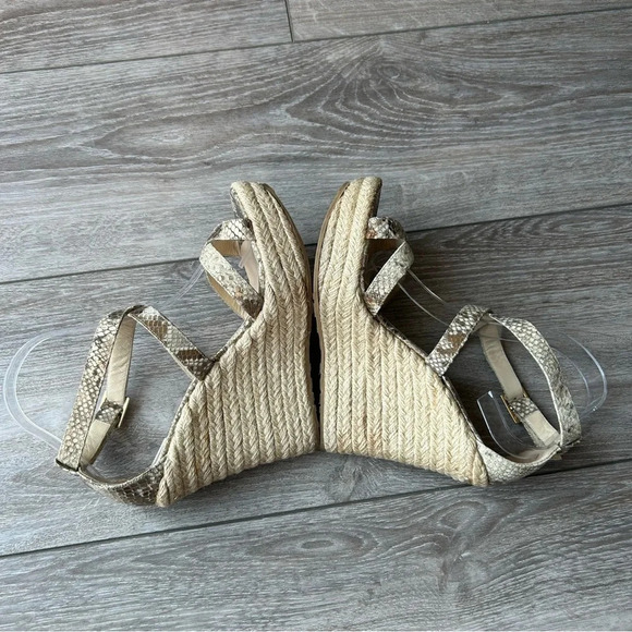 Jimmy  Choo Snakeskin Espadrilles Wedge Sandals - Picture 9 of 16